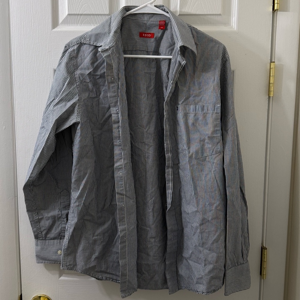 IZOD Men's Striped Shirt Jacket - Black and White